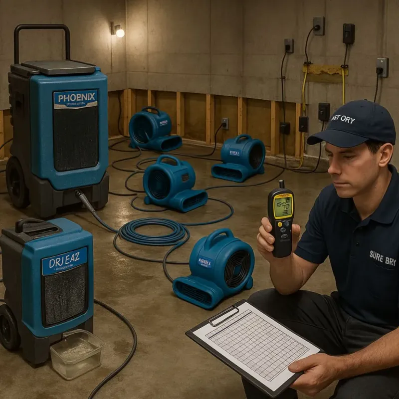Structural Drying and Dehumidification process in Meadville, PA